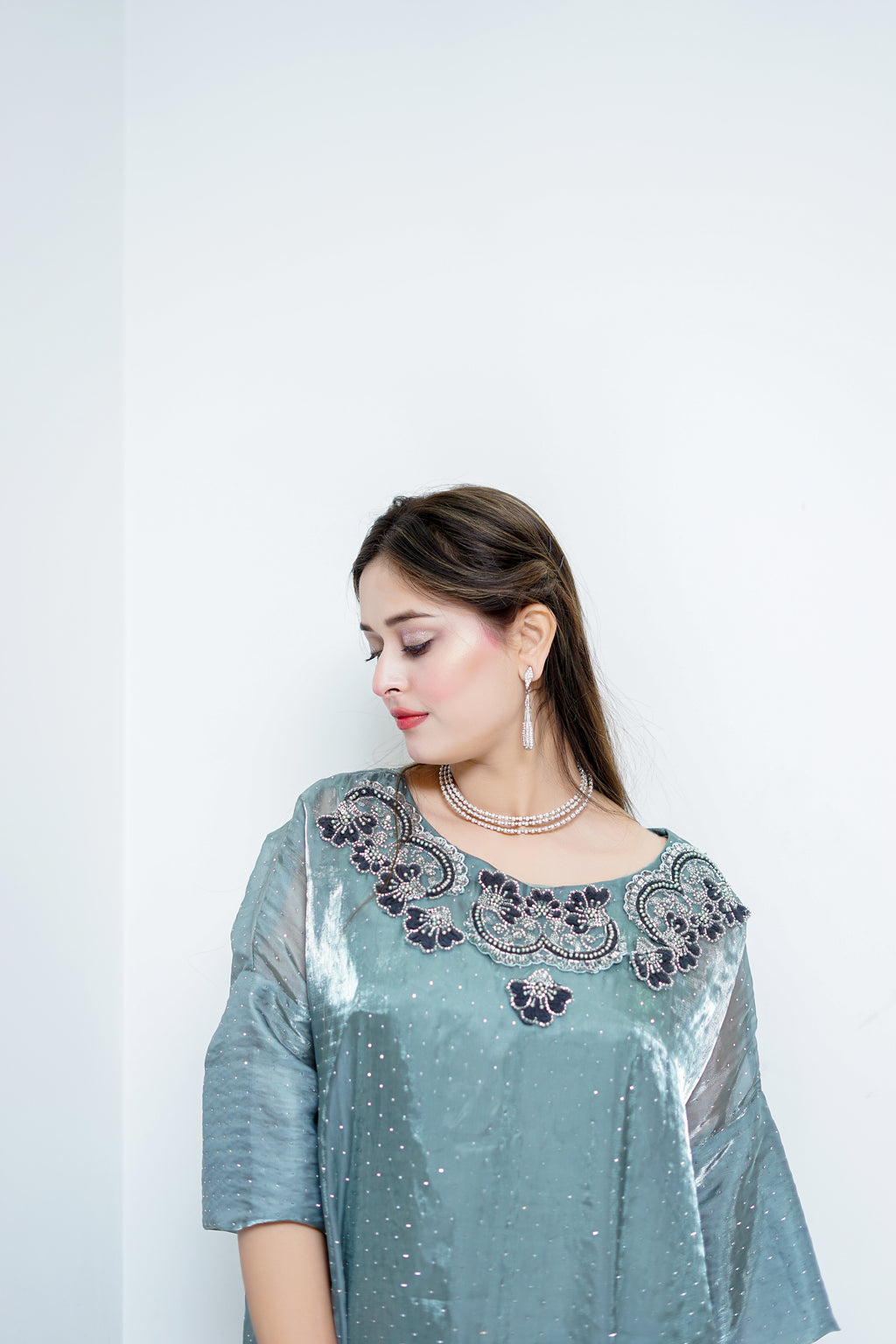 Seesha Stone Silk Kaftan