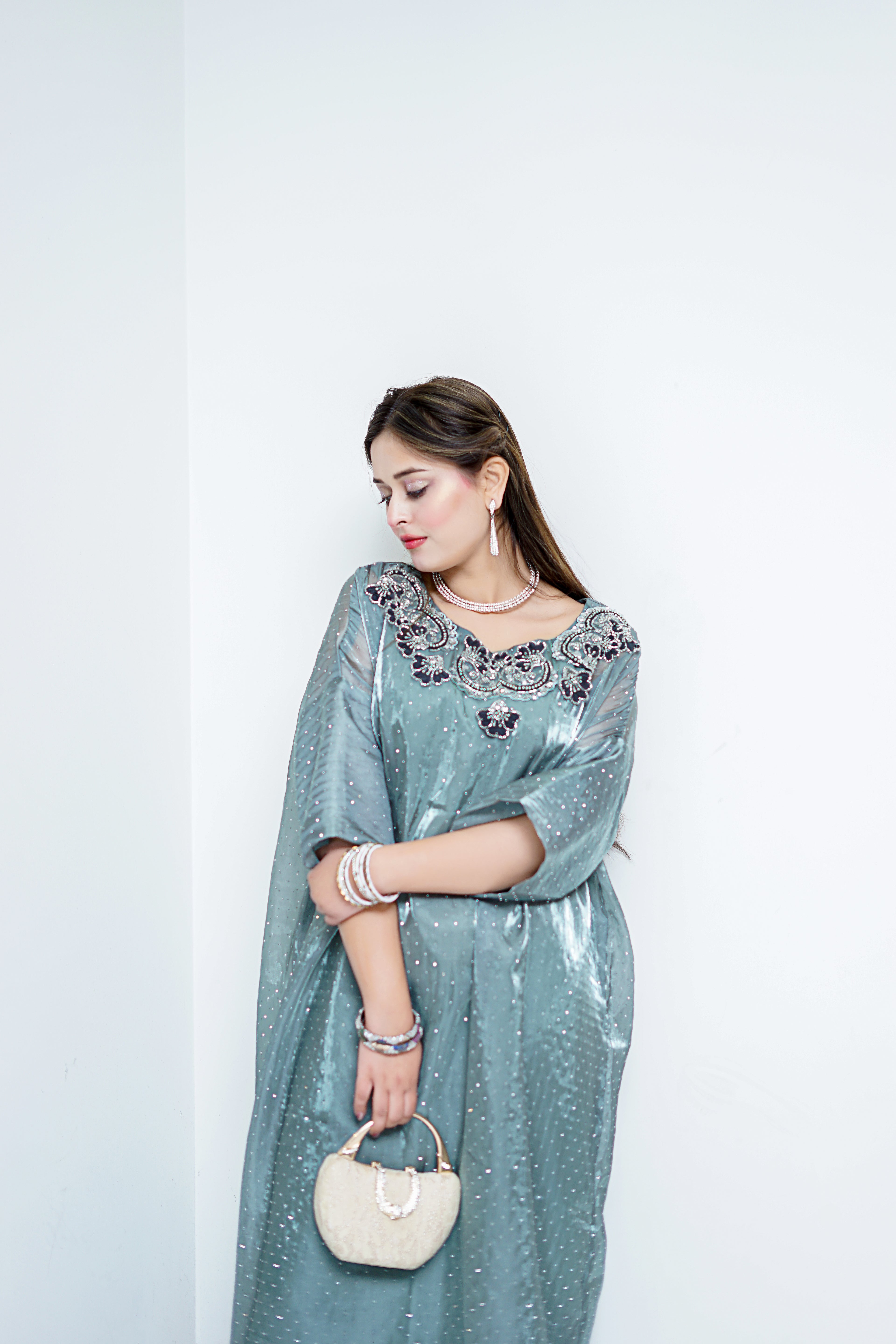 Seesha Stone Silk Kaftan