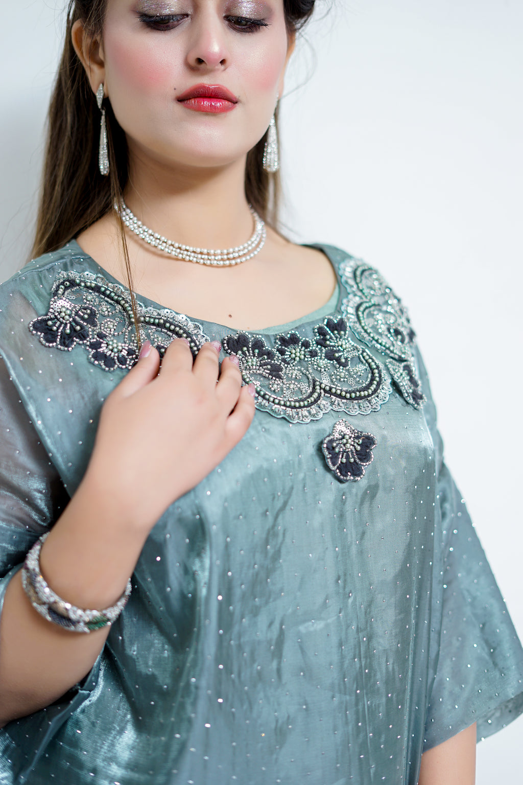 Seesha Stone Silk Kaftan