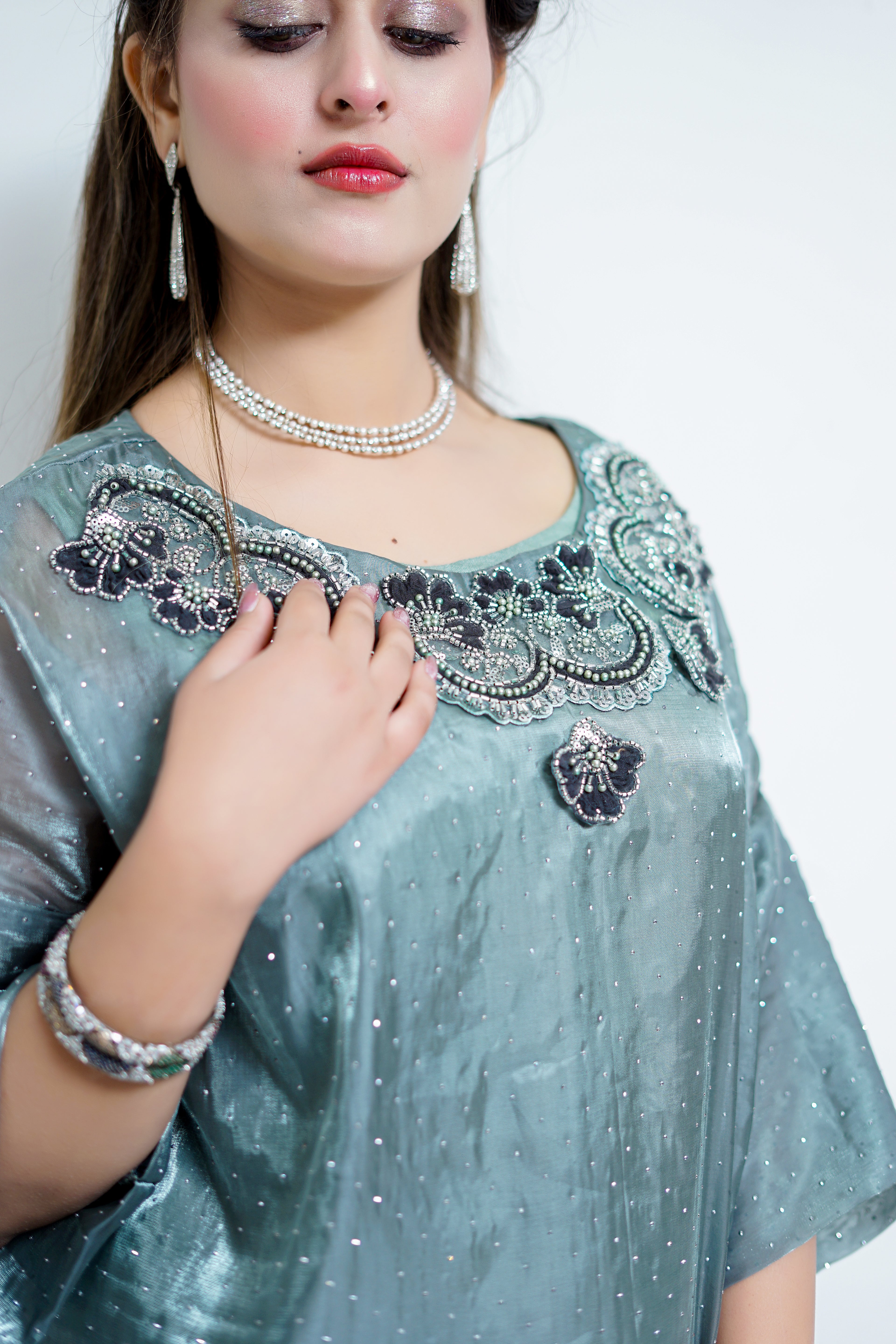 Seesha Stone Silk Kaftan
