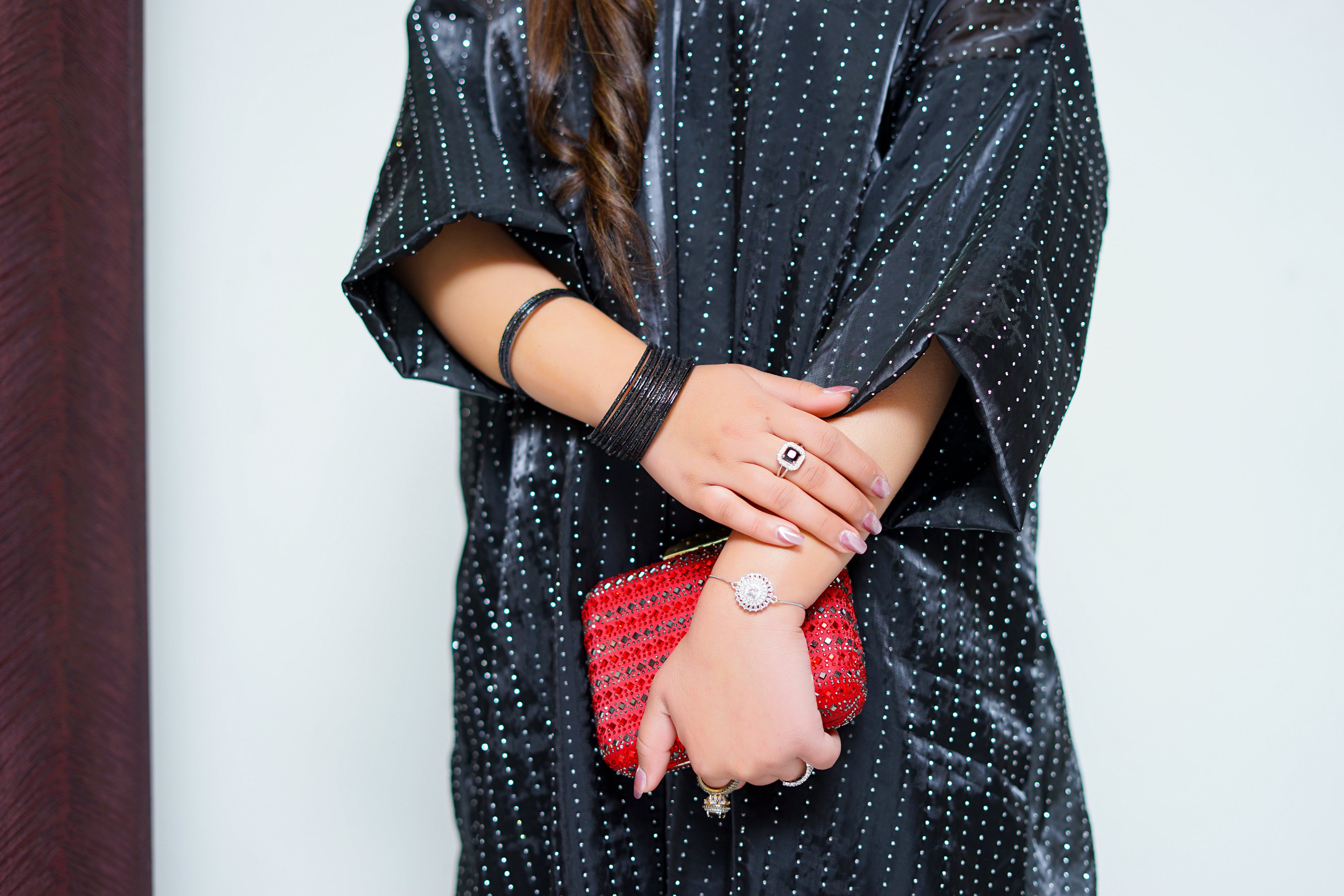 Black Stone Silk Kaftan